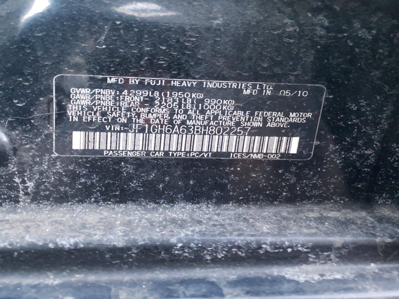 2011 SUBARU IMPREZA