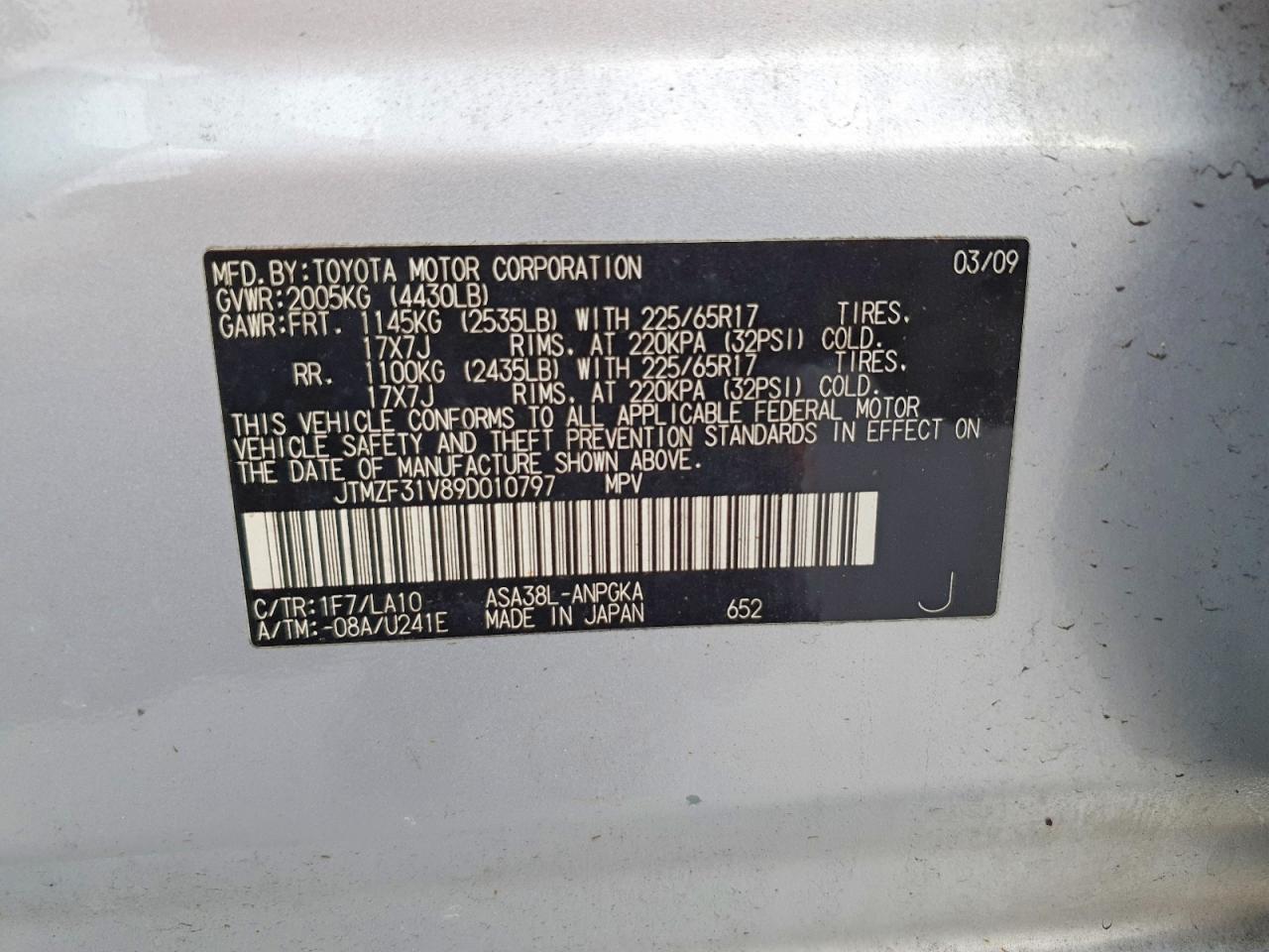 2009 TOYOTA RAV4