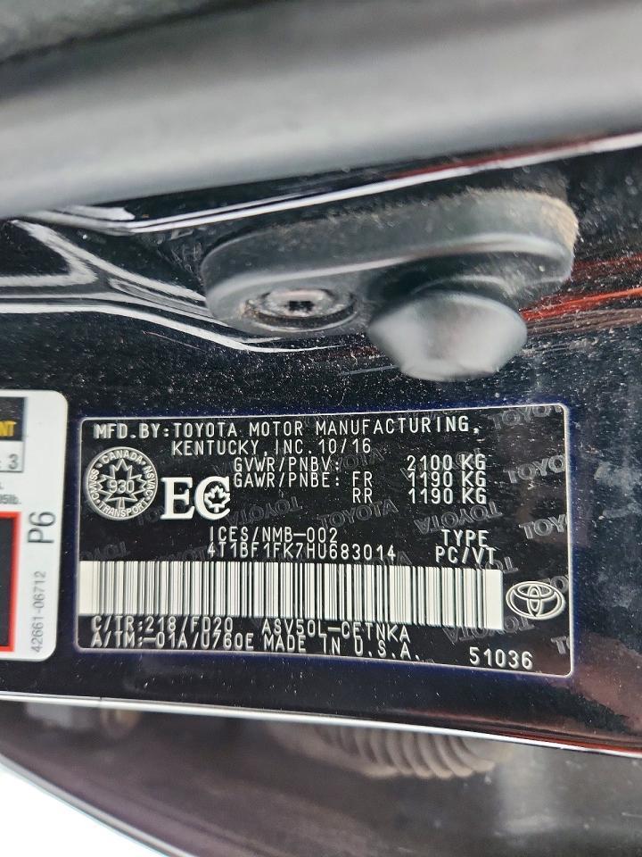 2017 TOYOTA CAMRY