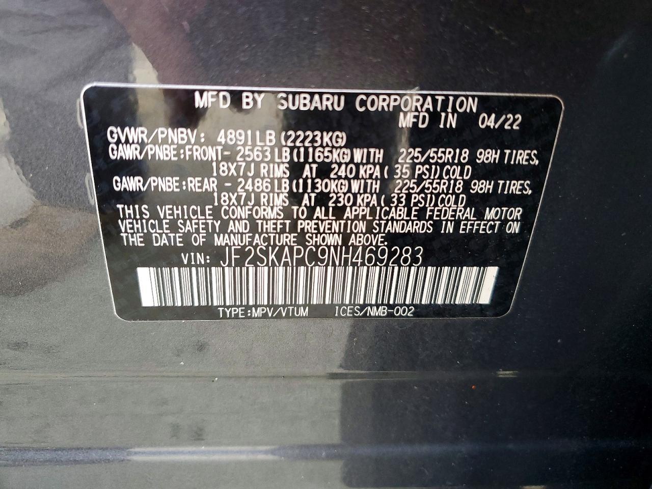 2022 SUBARU FORESTER
