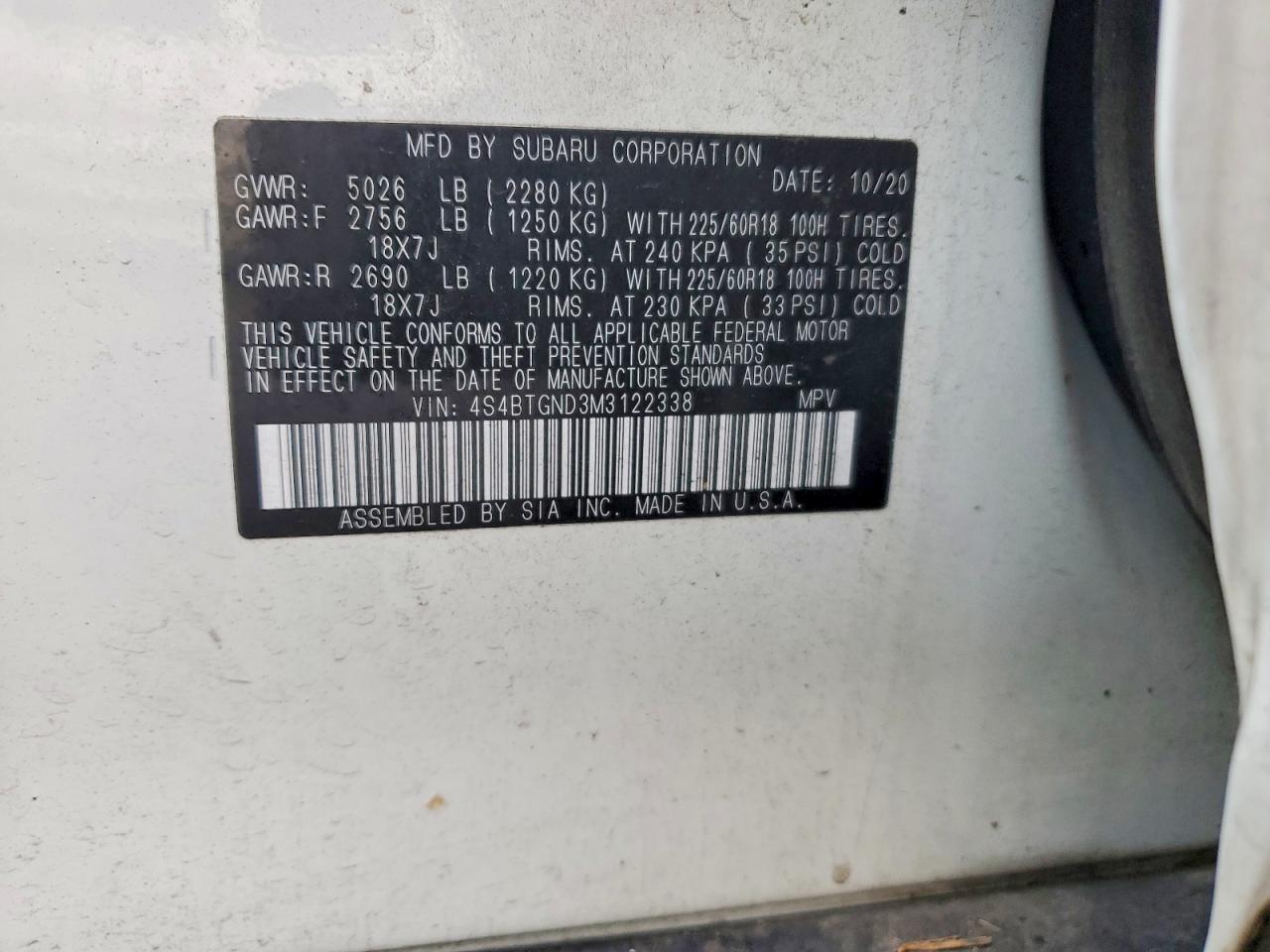 2021 SUBARU Outback