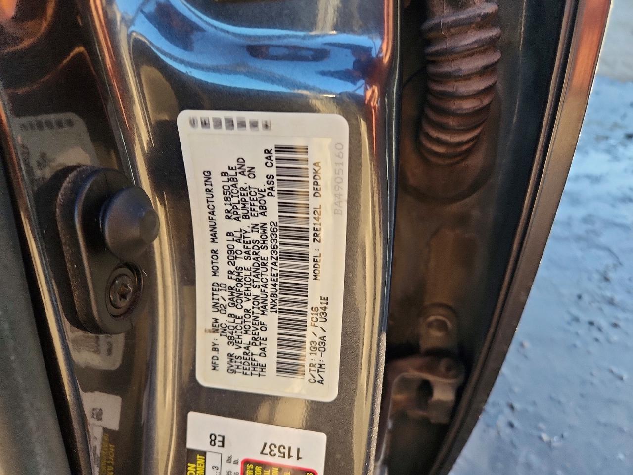 2010 TOYOTA COROLLA