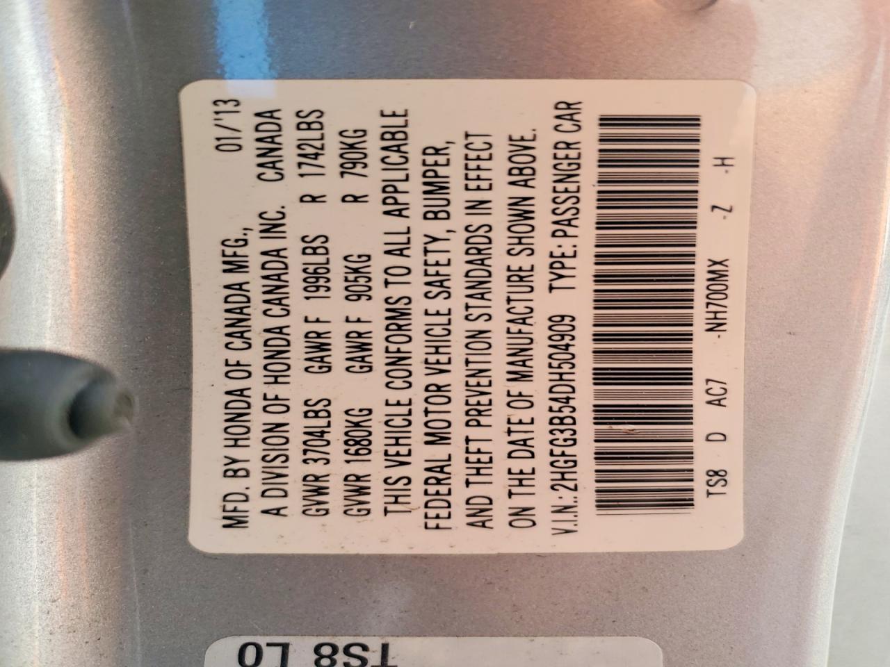 2013 HONDA CIVIC