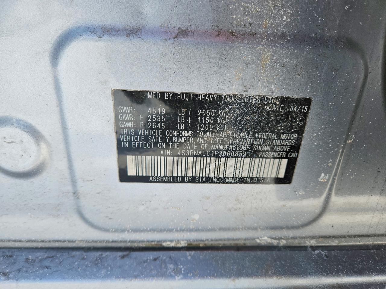 2015 SUBARU Legacy