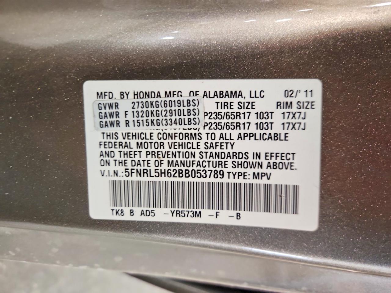 2011 HONDA ODYSSEY