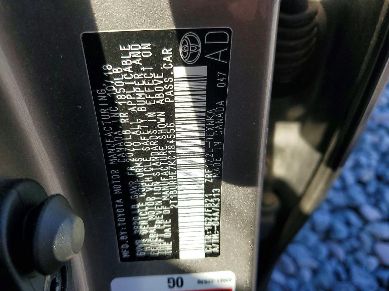 2019 TOYOTA COROLLA