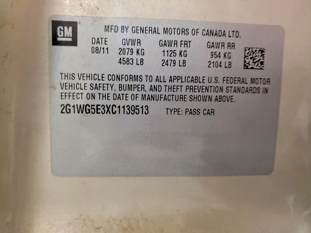 2012 CHEVROLET IMPALA
