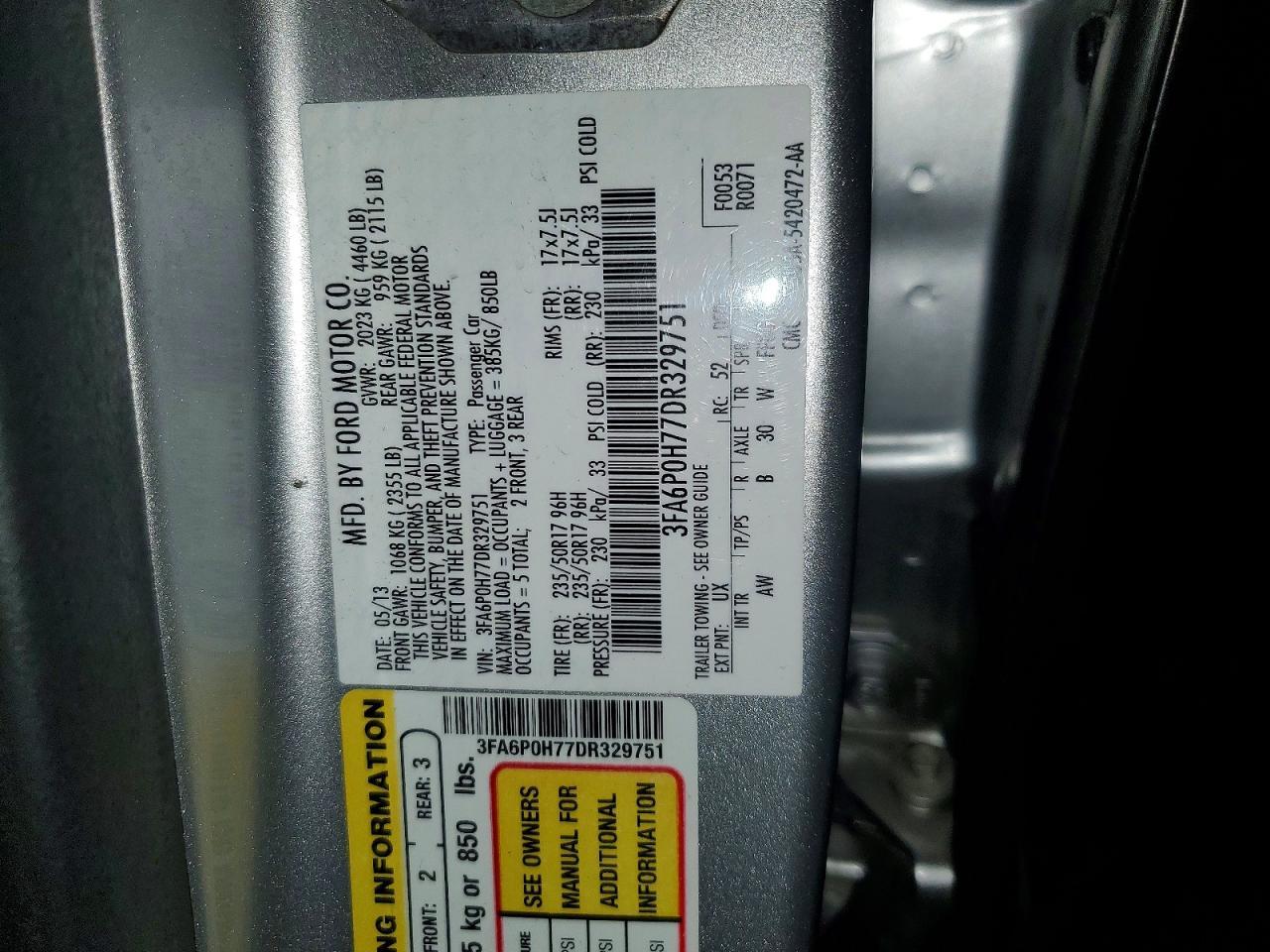 2013 FORD FUSION