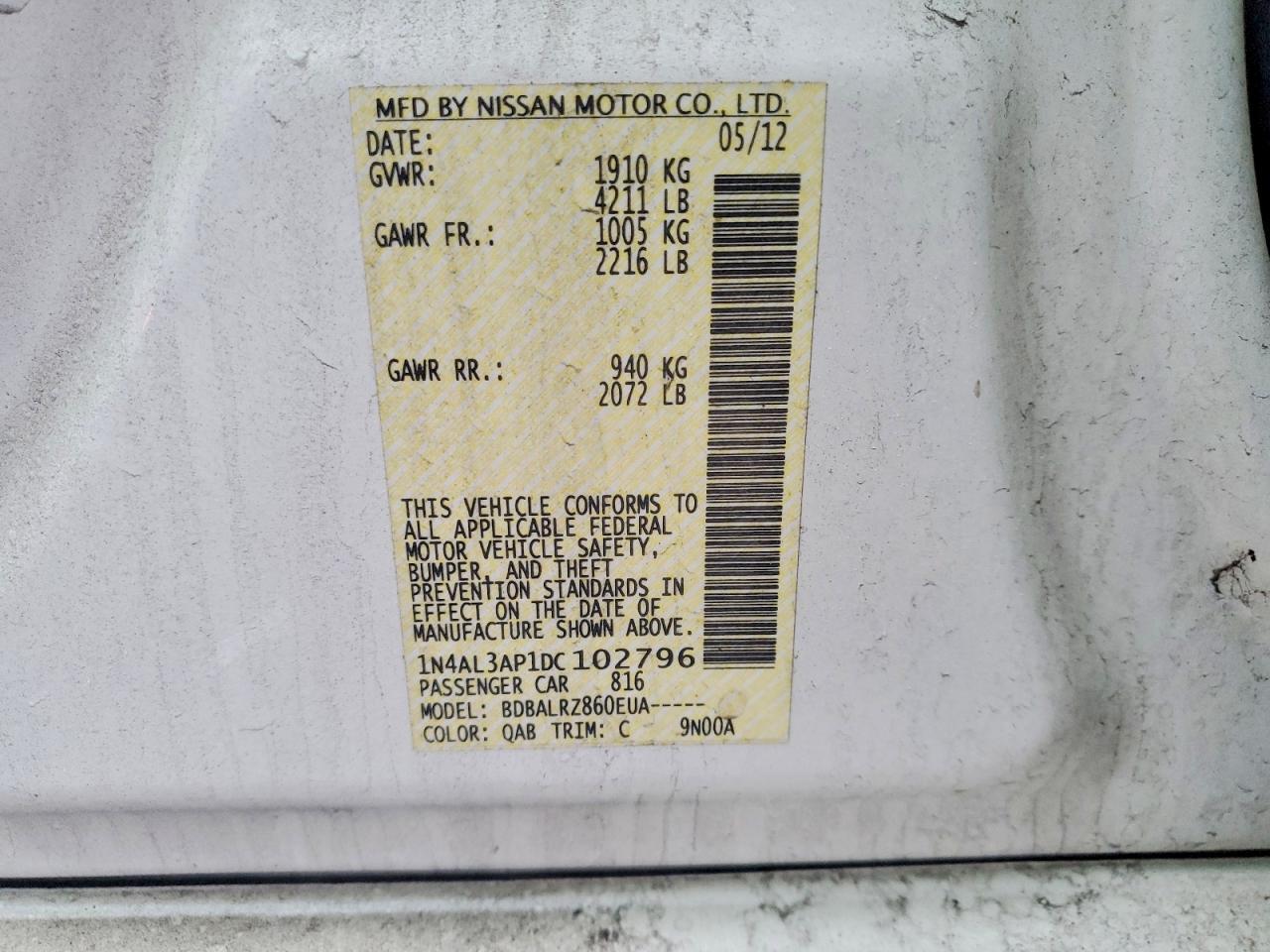 2013 NISSAN ALTIMA