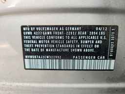 2012 VOLKSWAGEN GOLF