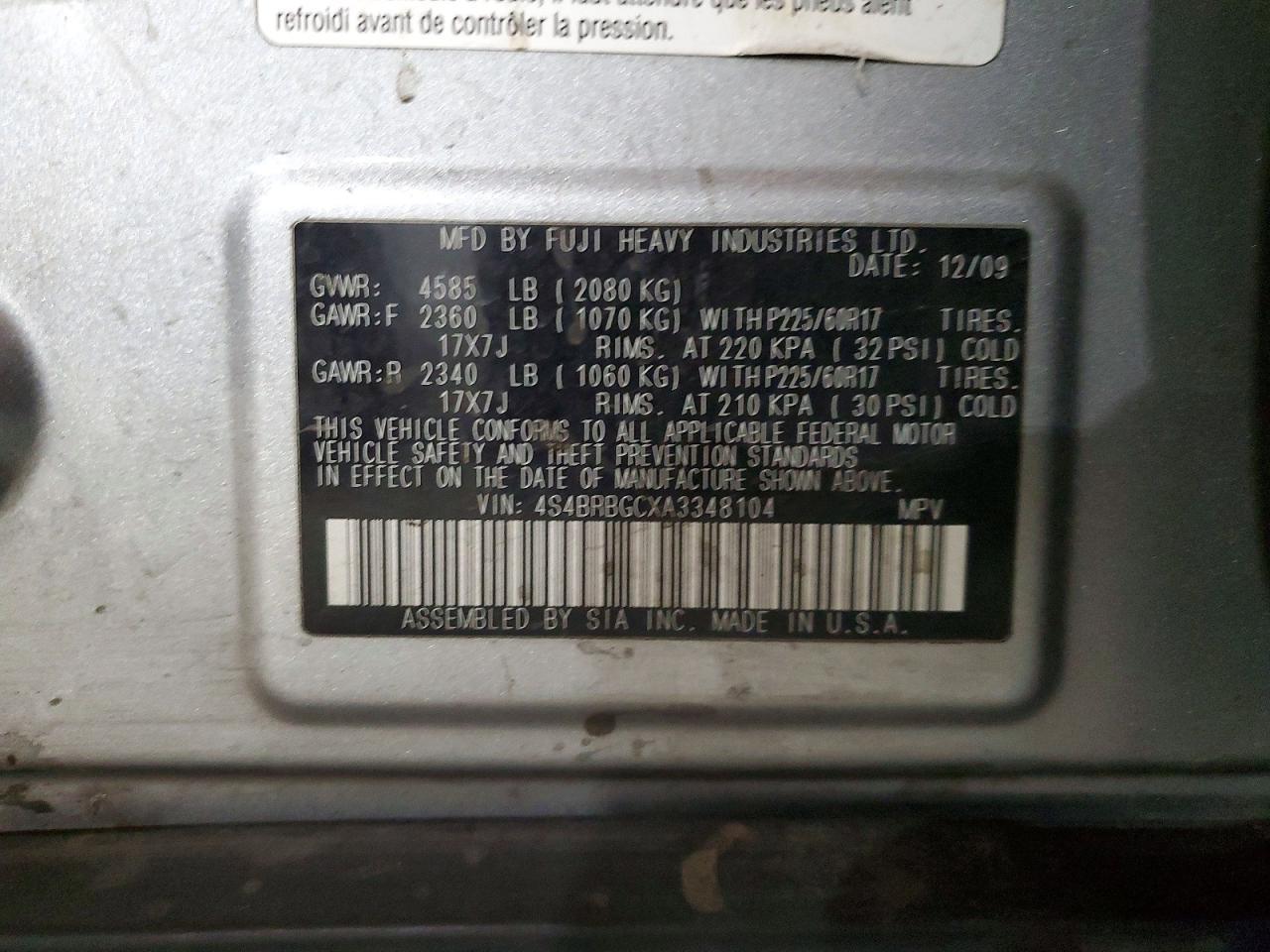 2010 SUBARU Outback