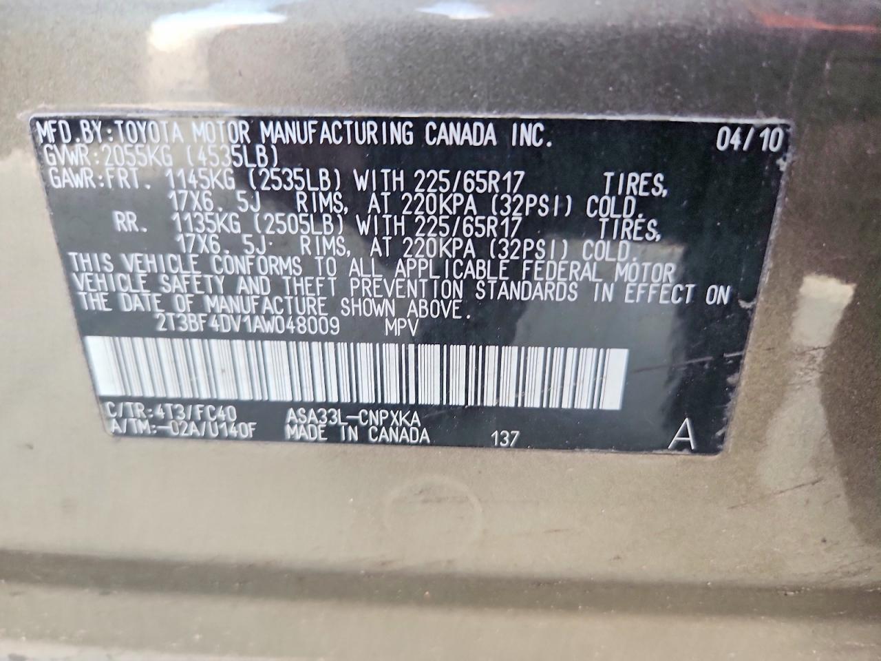 2010 TOYOTA RAV4