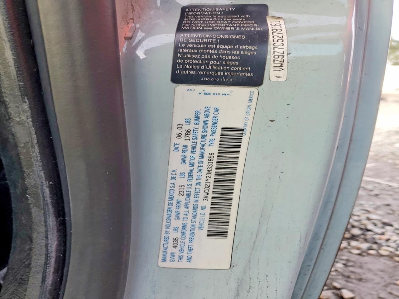 2003 VOLKSWAGEN Beetle