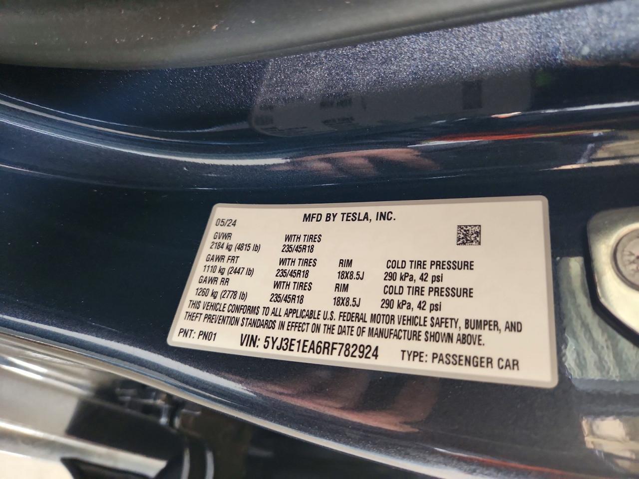 2024 TESLA MODEL 3