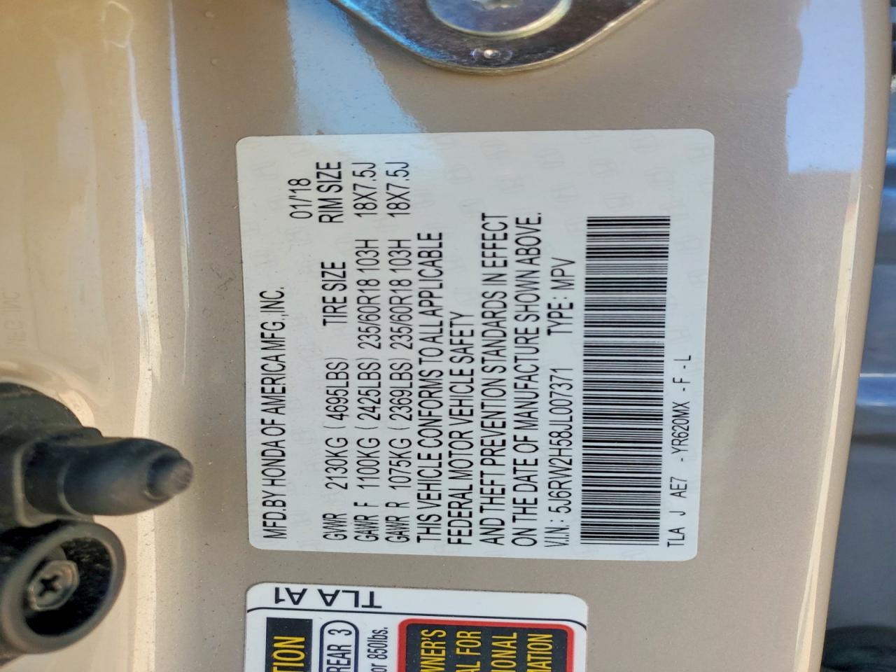 2018 HONDA CR-V