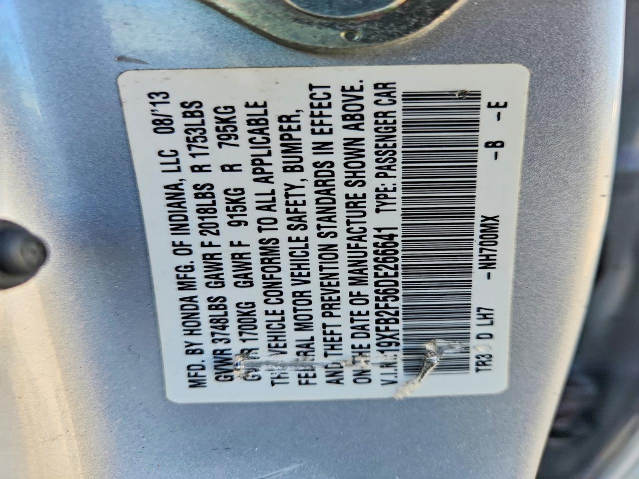 2013 HONDA CIVIC