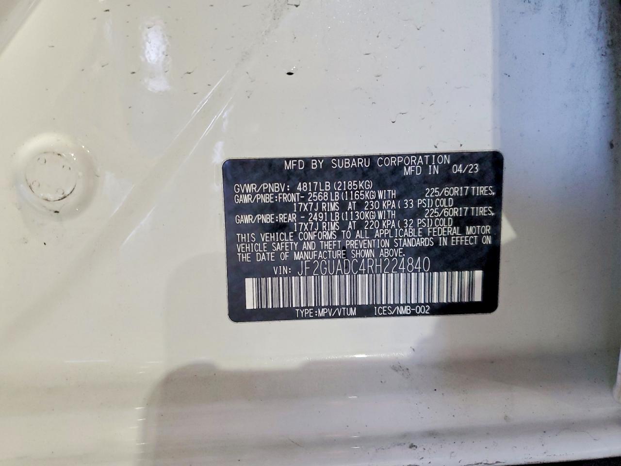 2024 SUBARU Crosstrek