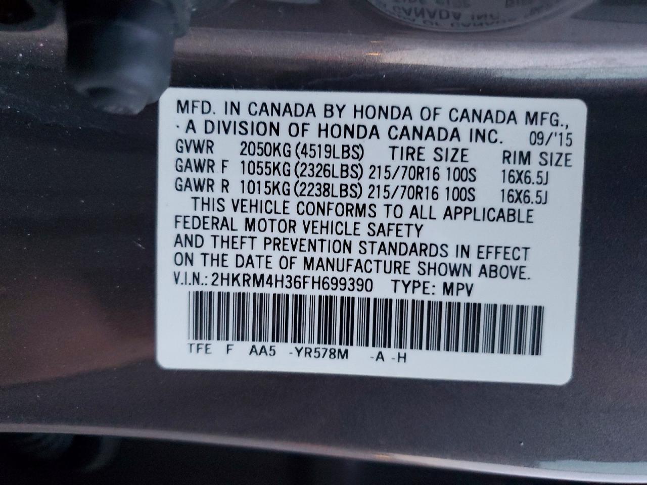 2015 HONDA CR-V