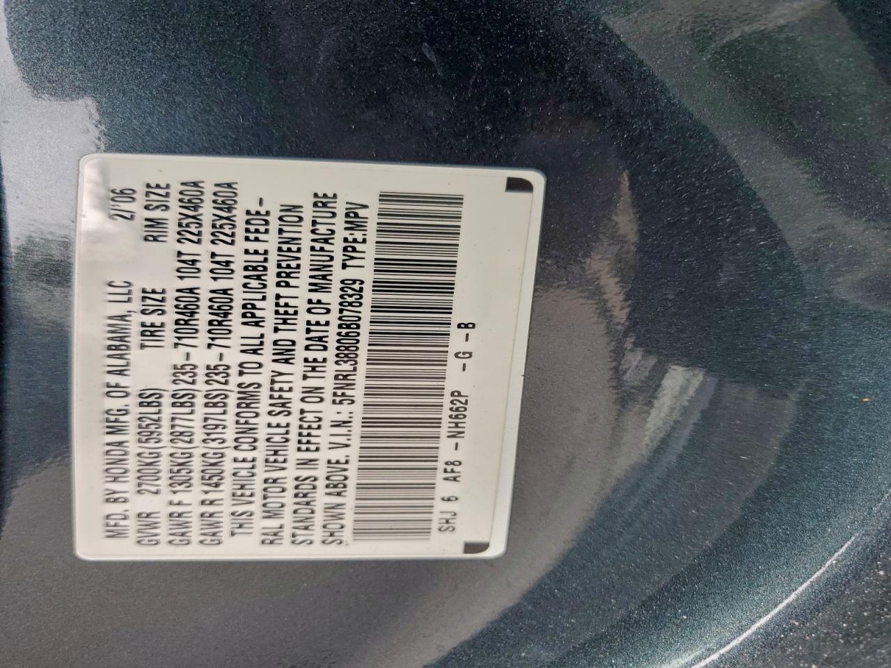 2006 HONDA ODYSSEY