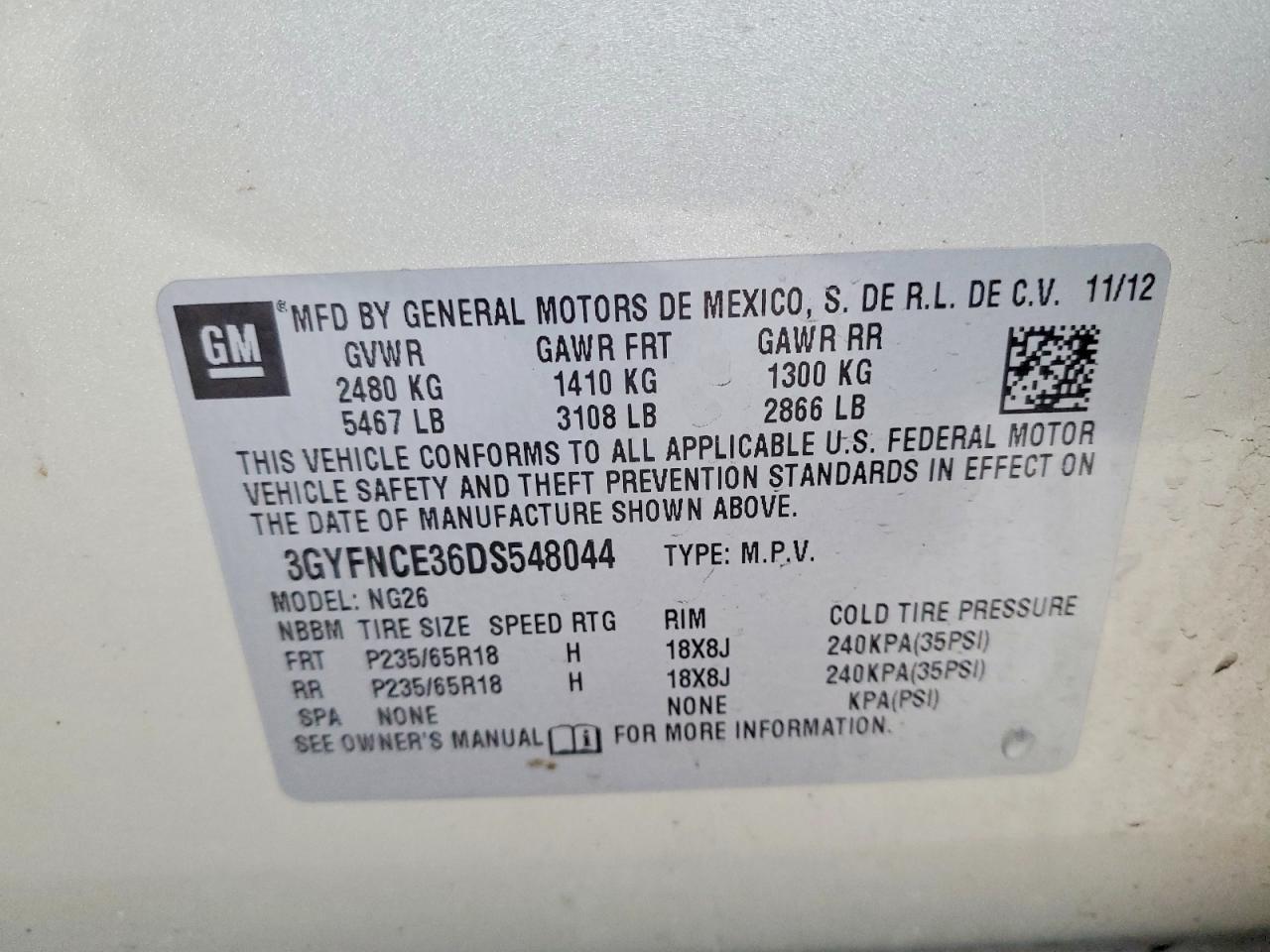 2013 CADILLAC SRX