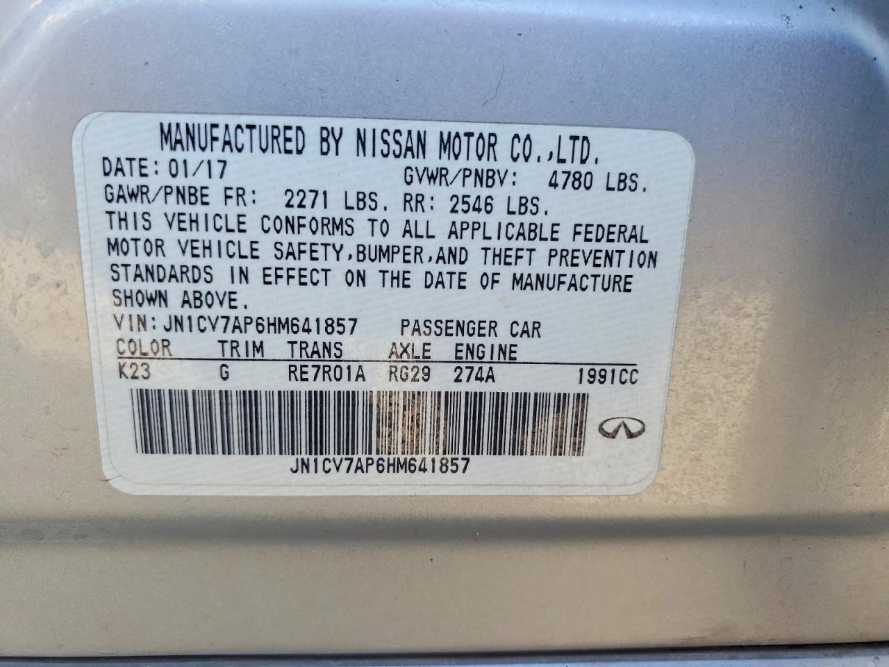 2017 INFINITI Q50