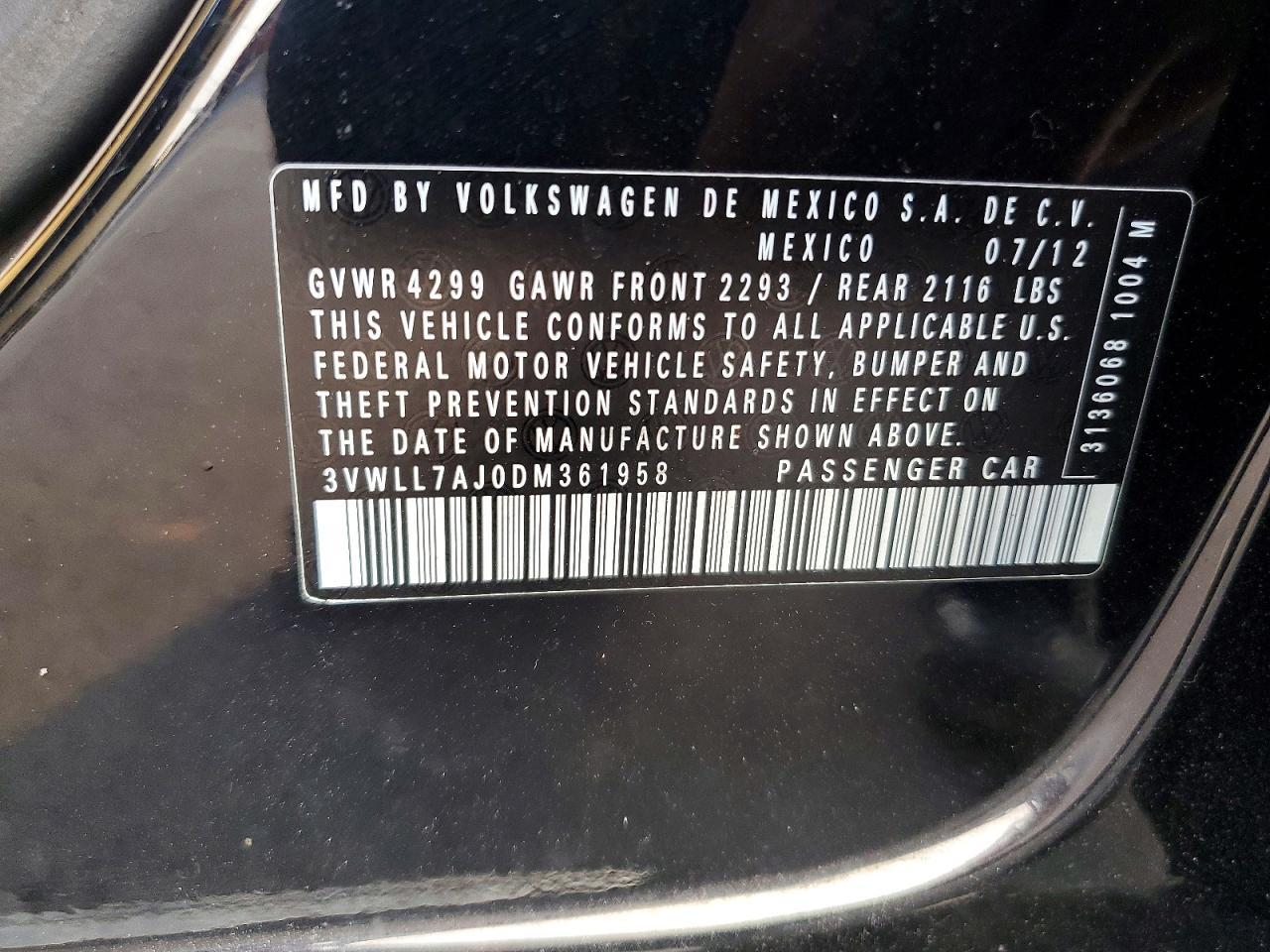 2013 VOLKSWAGEN JETTA