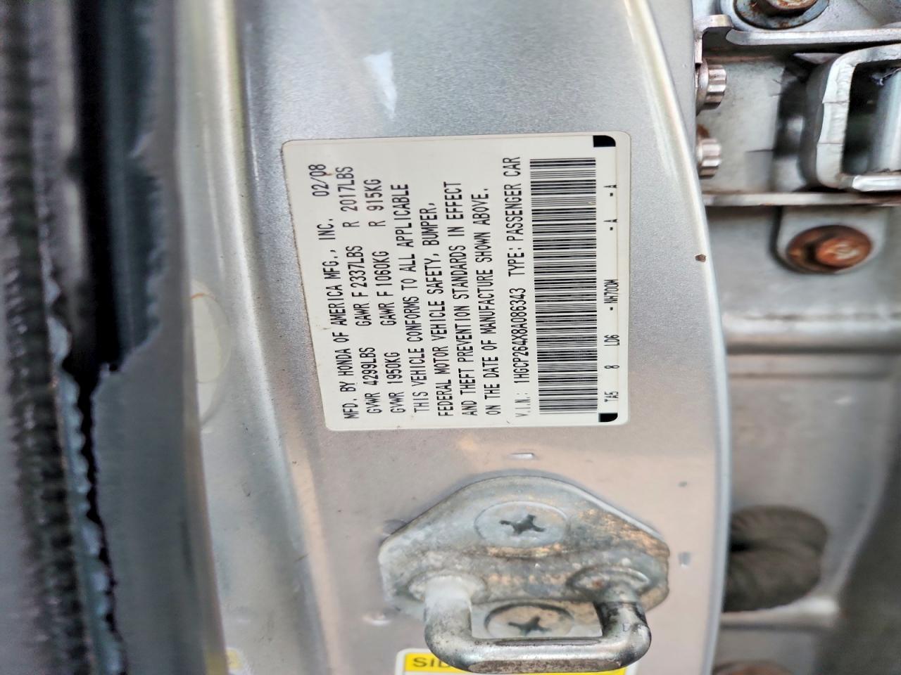 2008 HONDA ACCORD