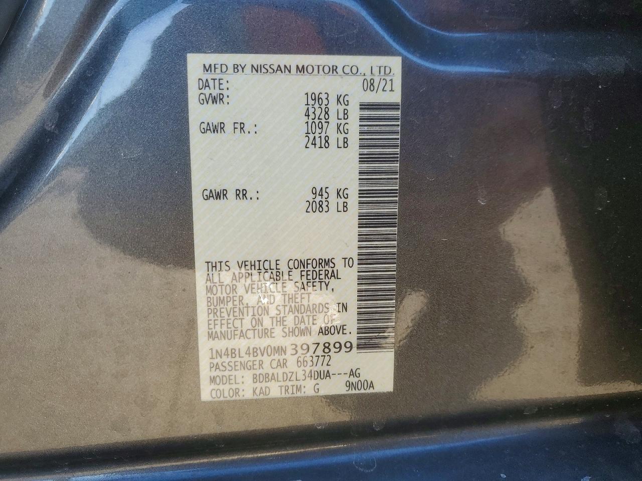 2021 NISSAN ALTIMA