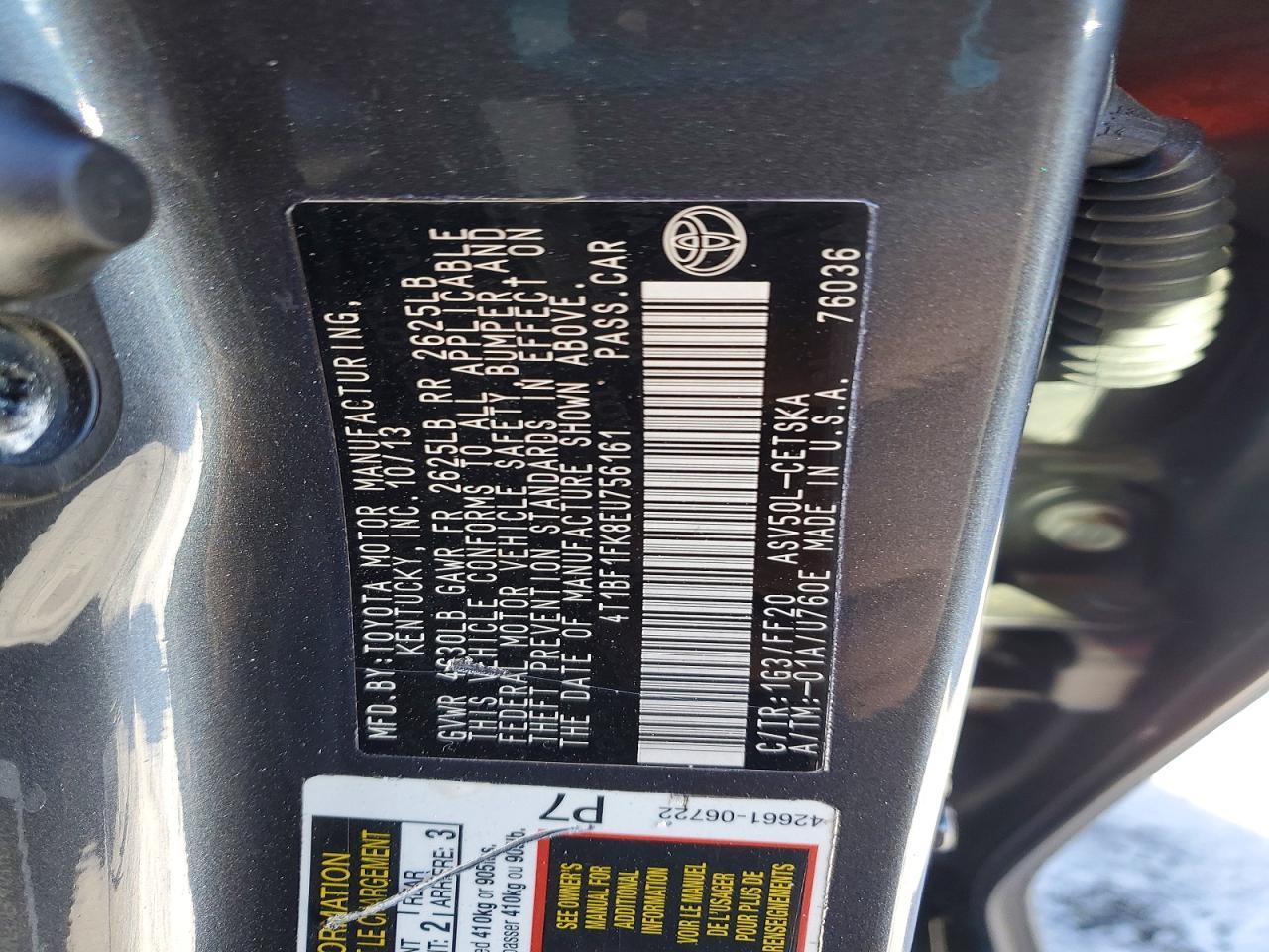 2014 TOYOTA CAMRY