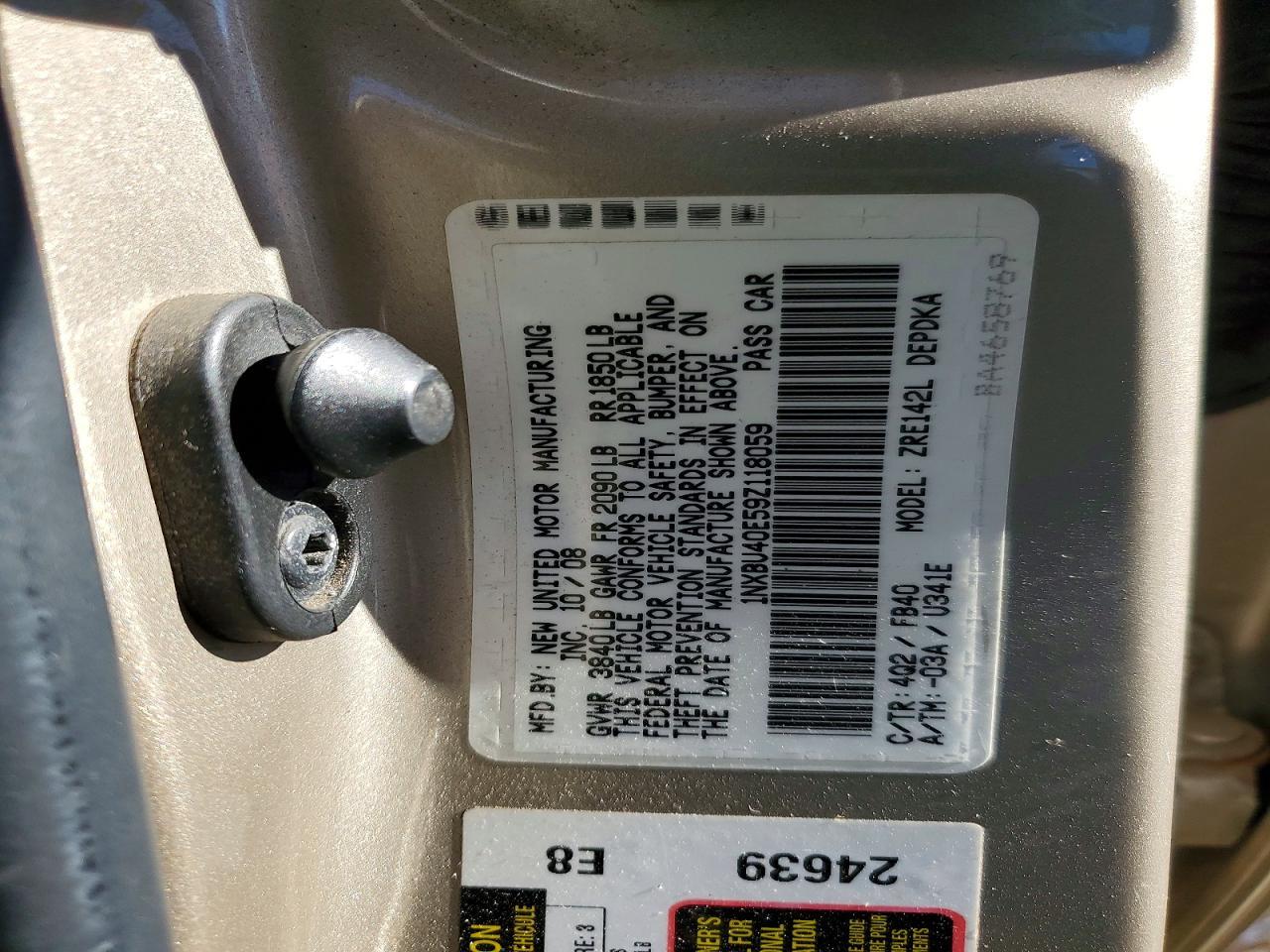 2009 TOYOTA COROLLA