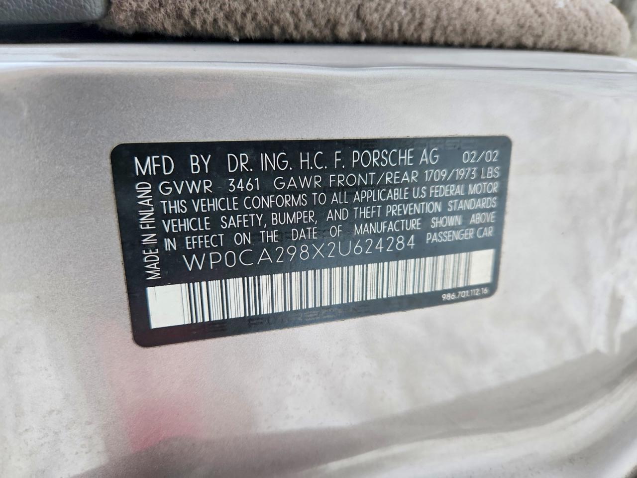 2002 PORSCHE Boxster