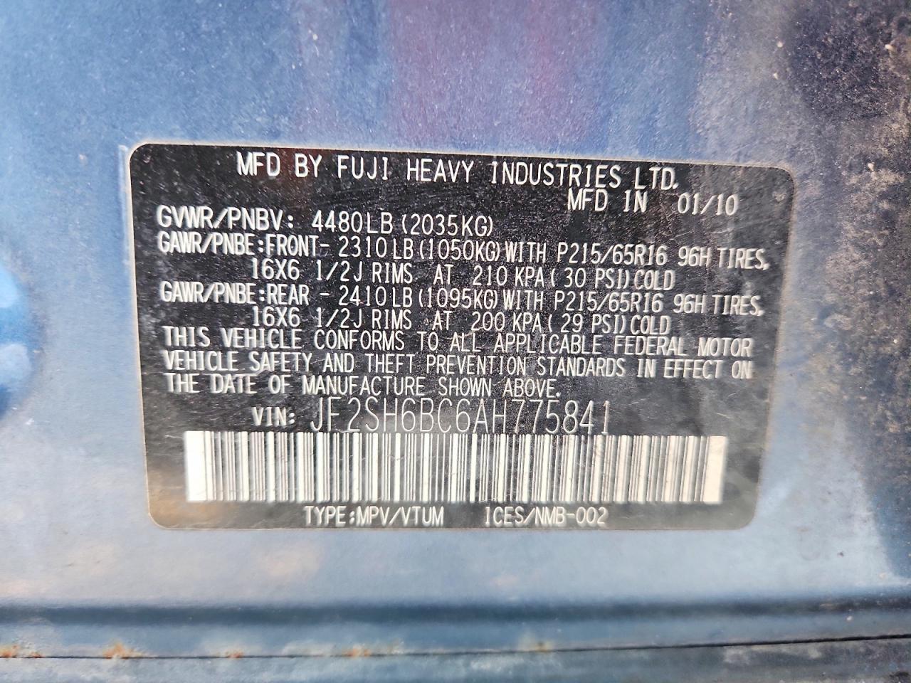 2010 SUBARU FORESTER