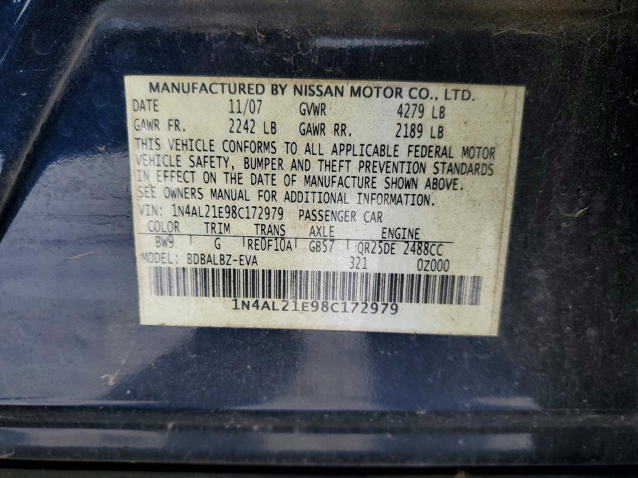 2008 NISSAN ALTIMA