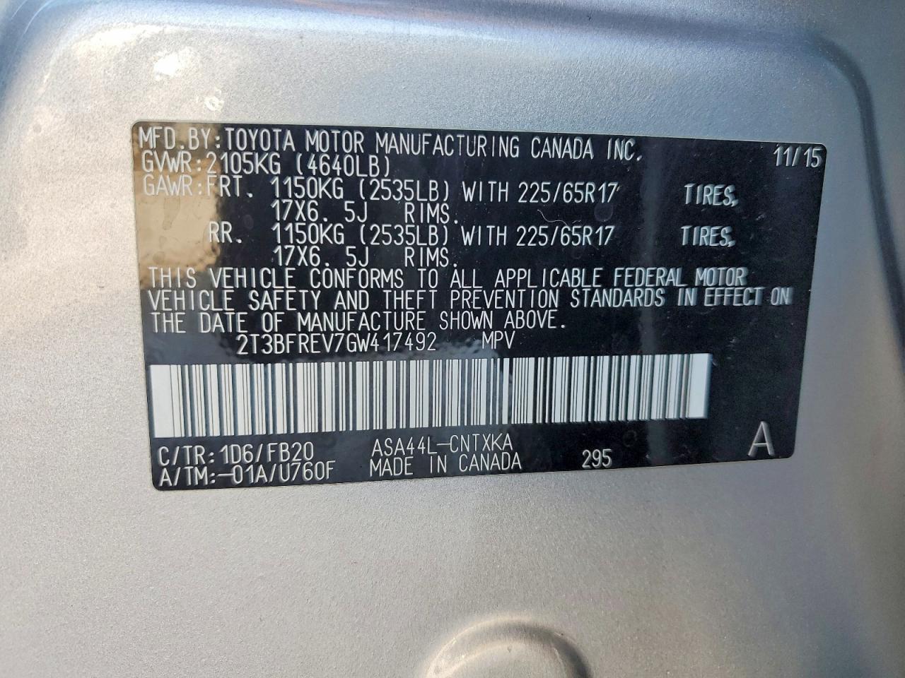 2016 TOYOTA RAV4