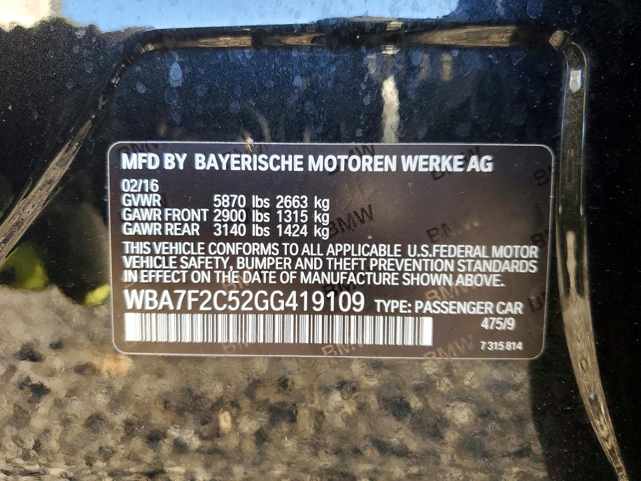 2016 BMW 7 series