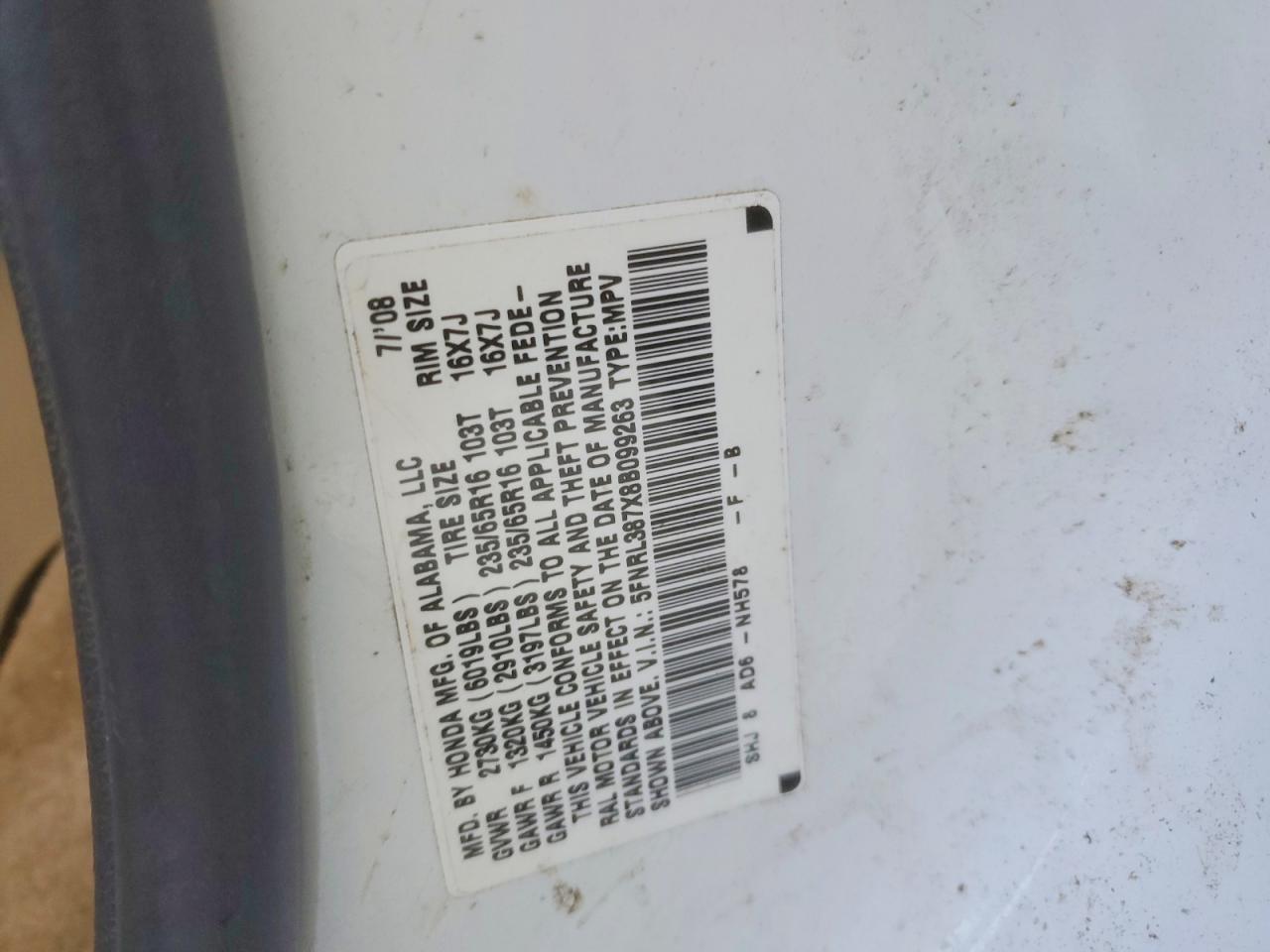 2008 HONDA ODYSSEY