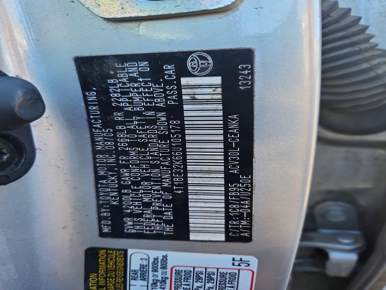 2006 TOYOTA CAMRY