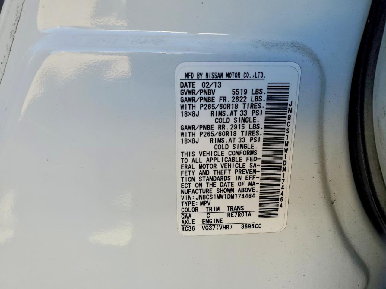 2013 INFINITI FX37