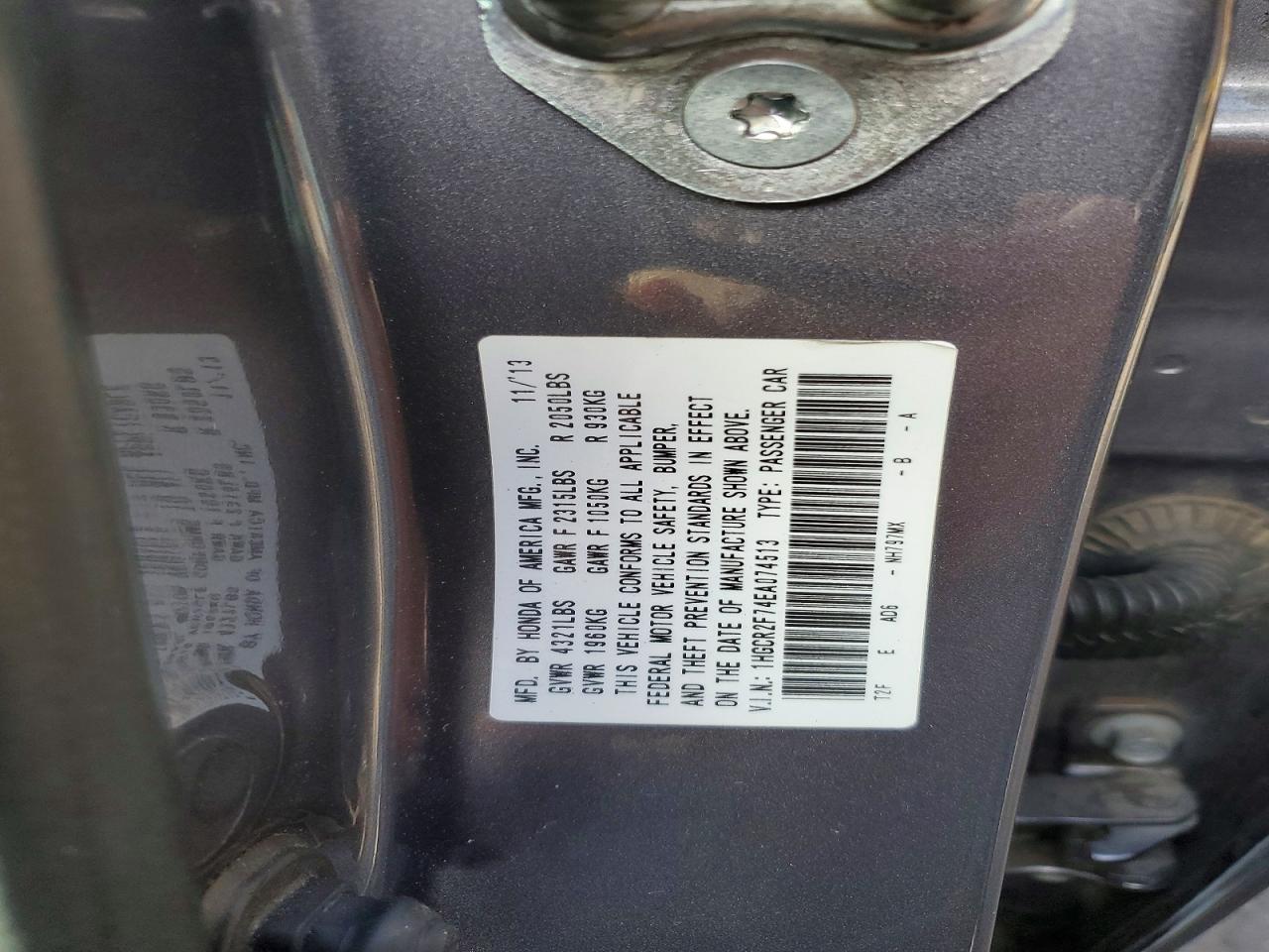 2014 HONDA ACCORD