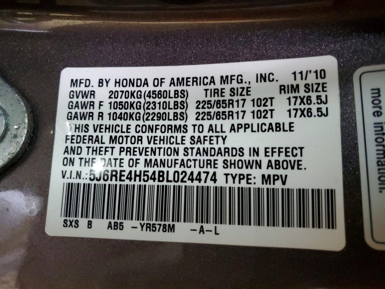 2011 HONDA CR-V