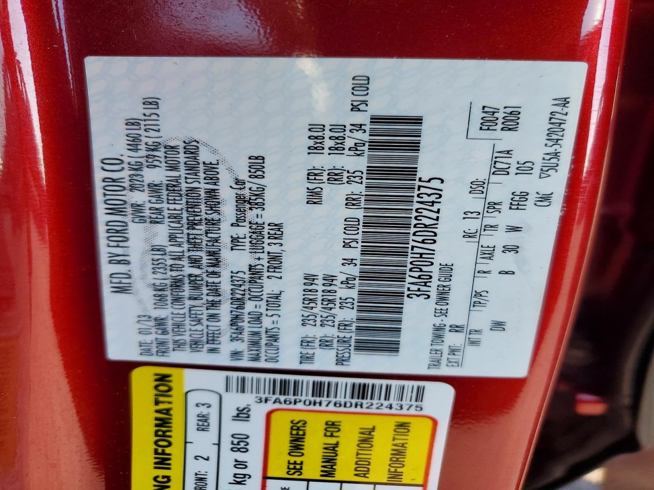 2013 FORD FUSION