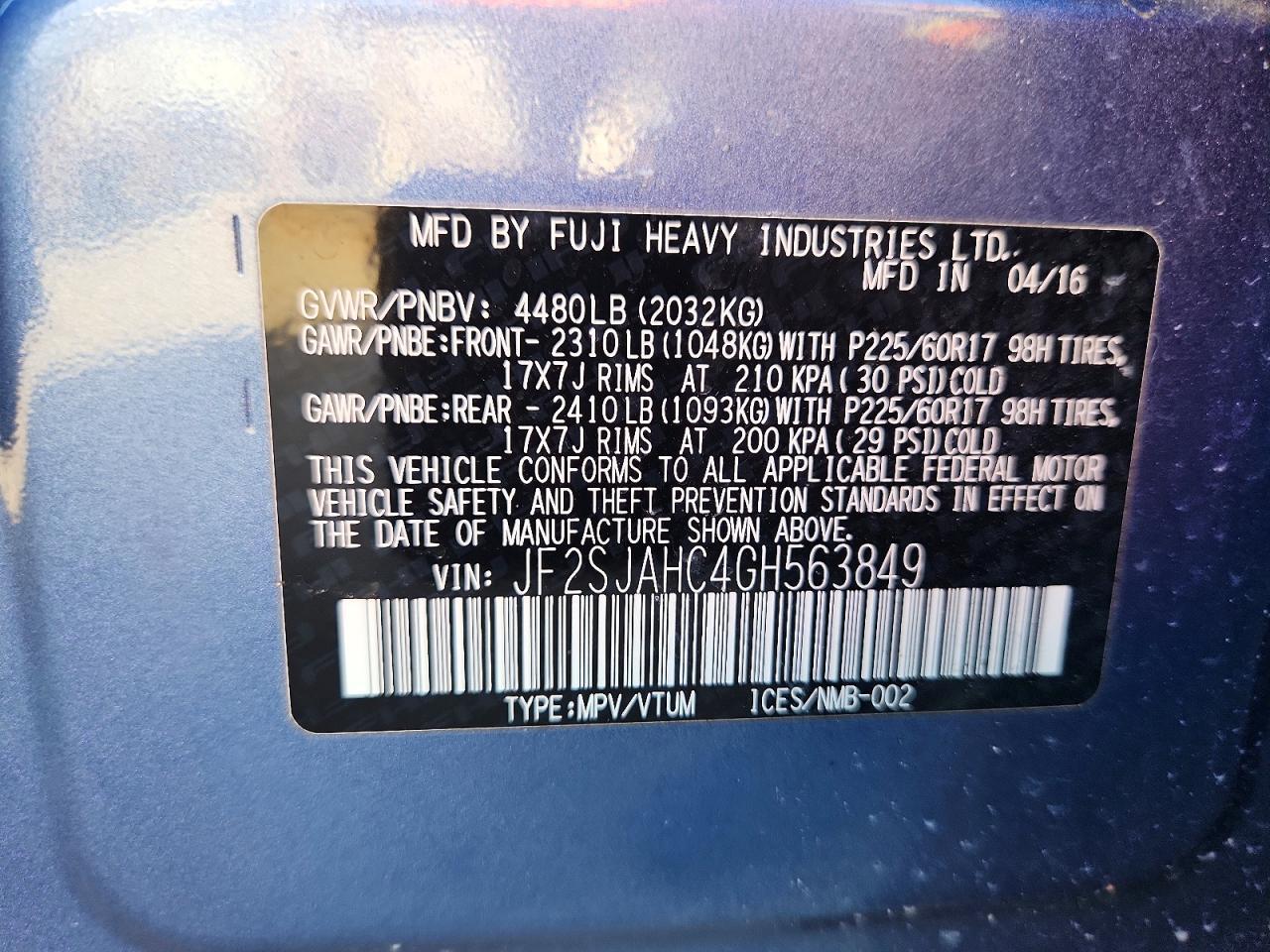 2016 SUBARU FORESTER