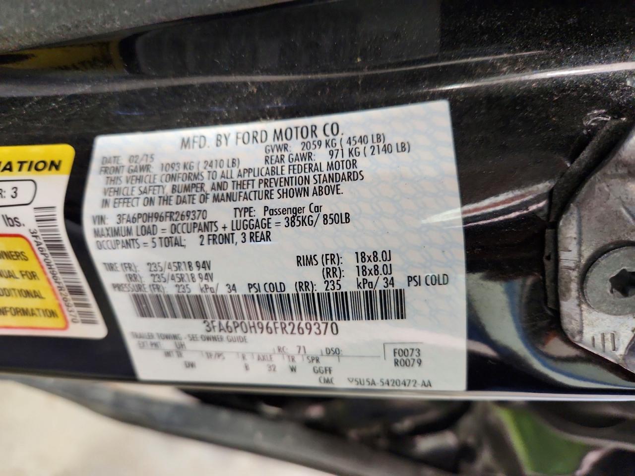 2015 FORD FUSION