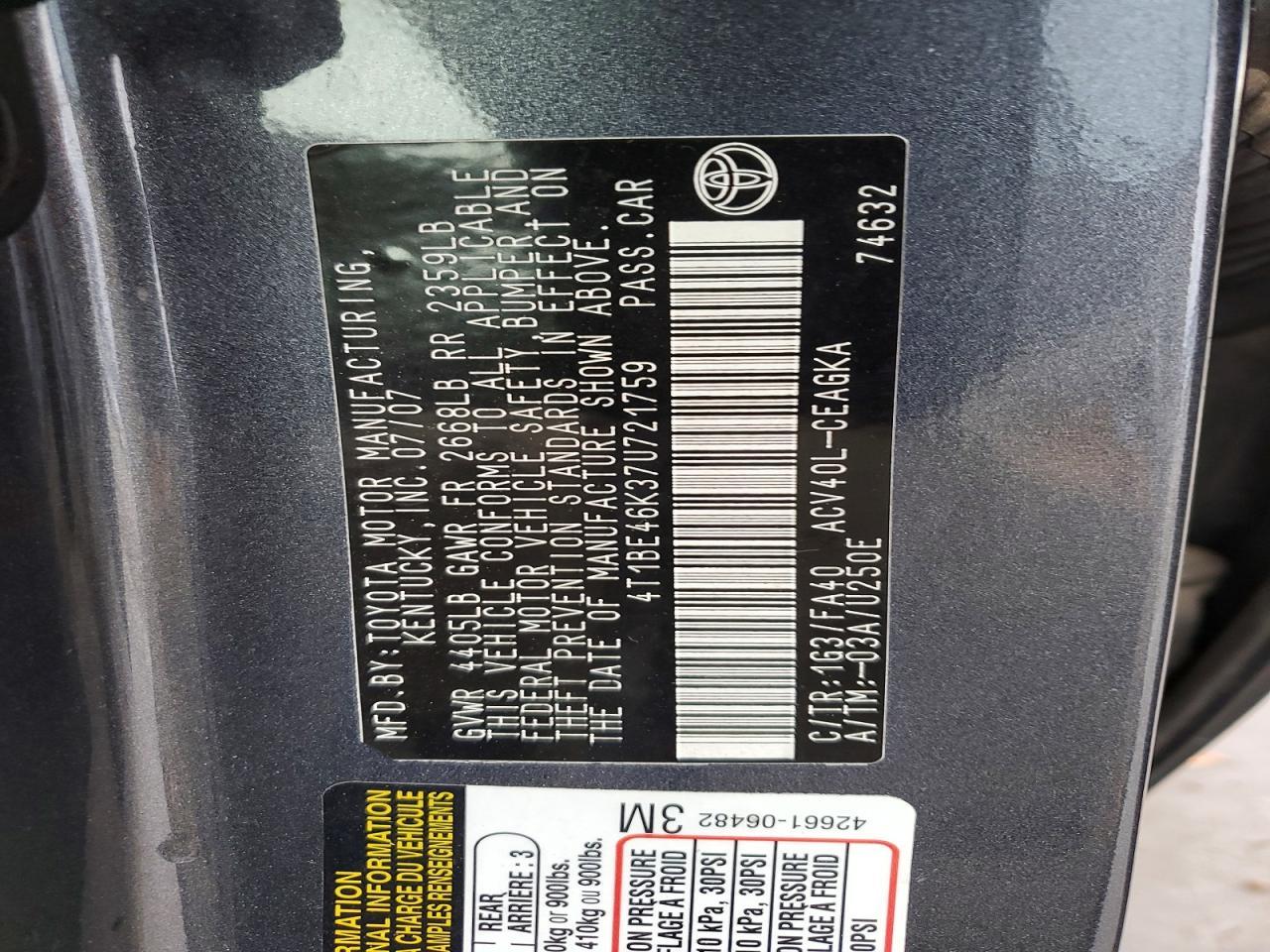 2007 TOYOTA CAMRY