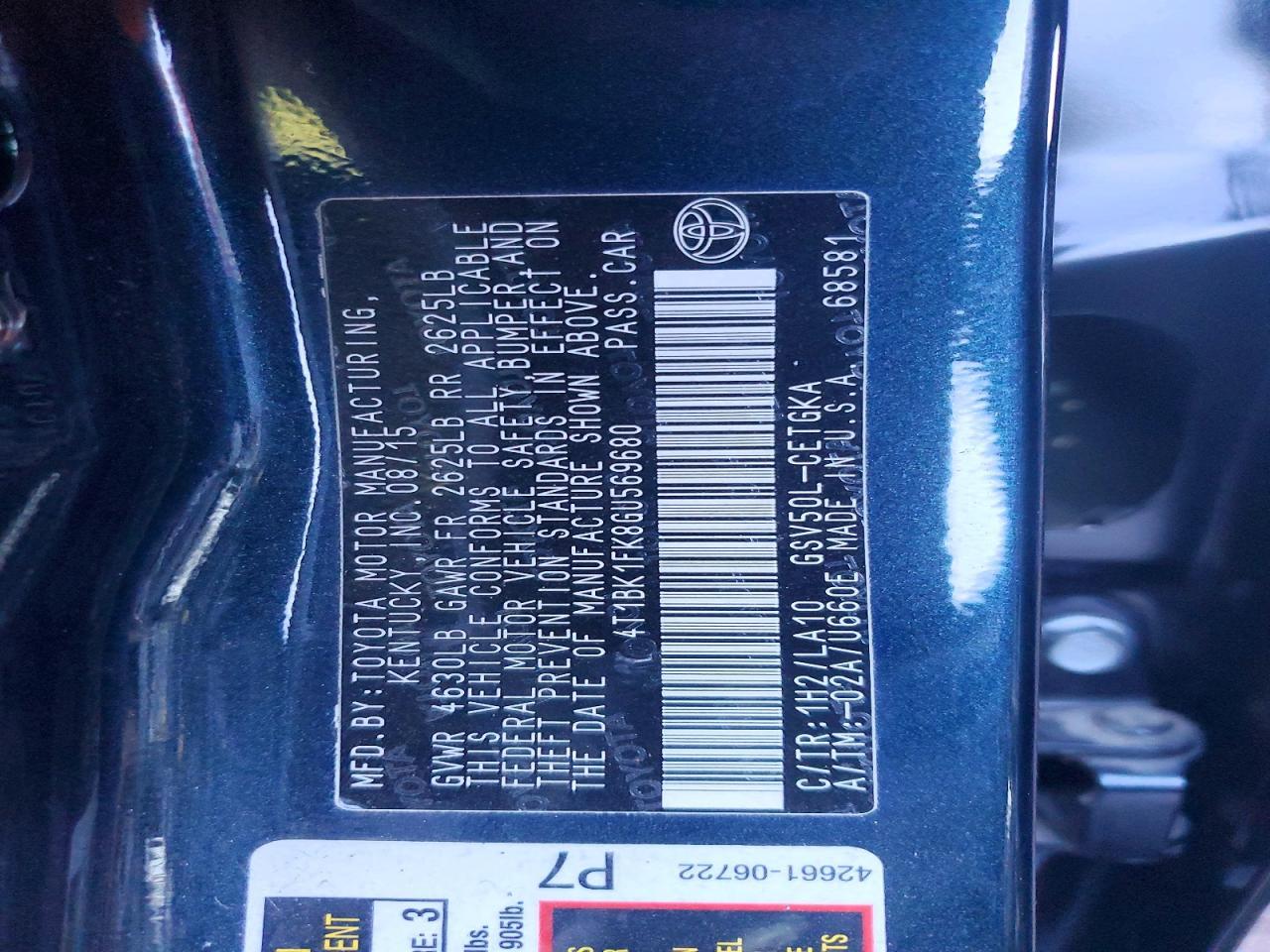 2016 TOYOTA CAMRY
