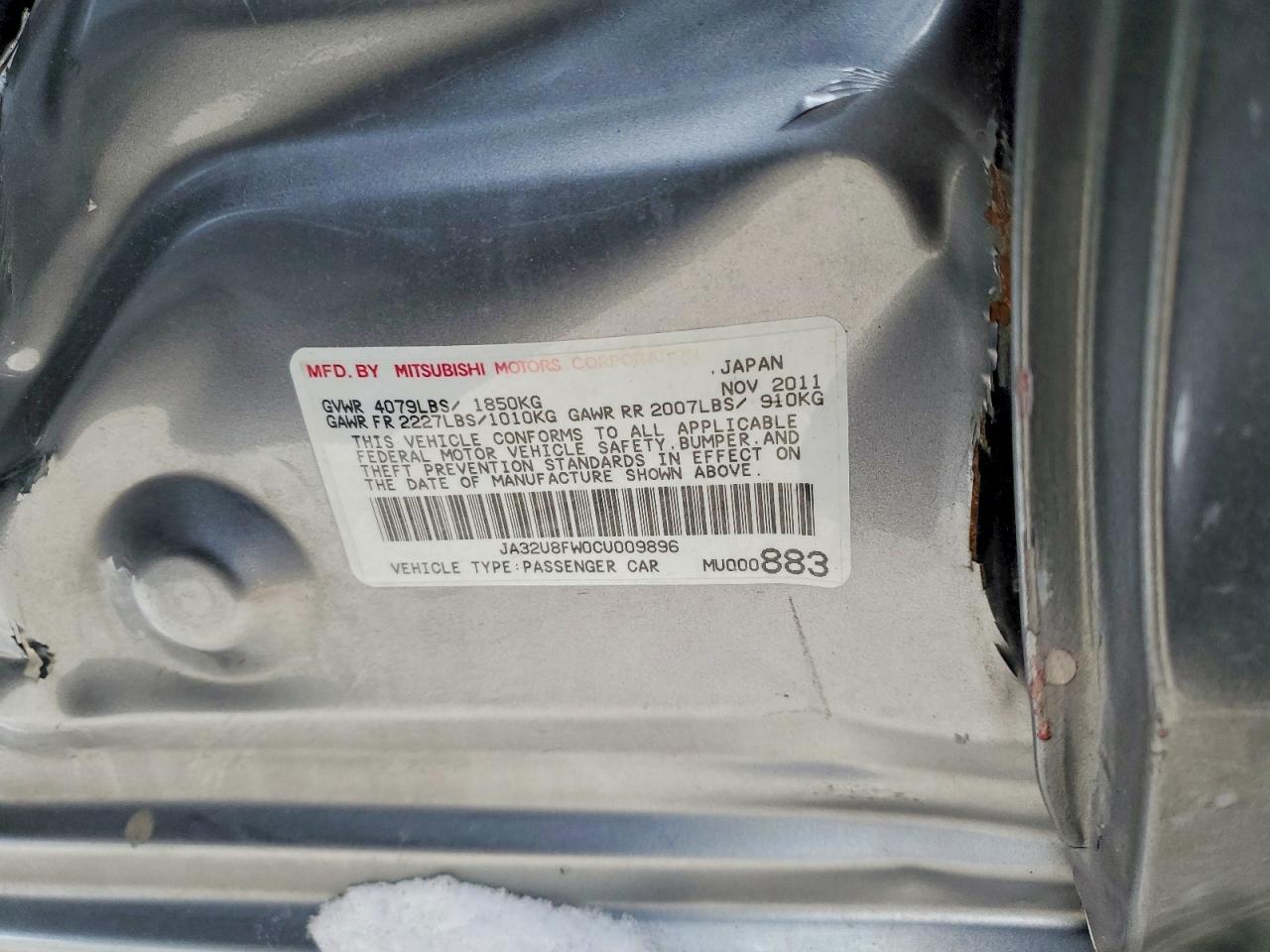 2012 MITSUBISHI LANCER