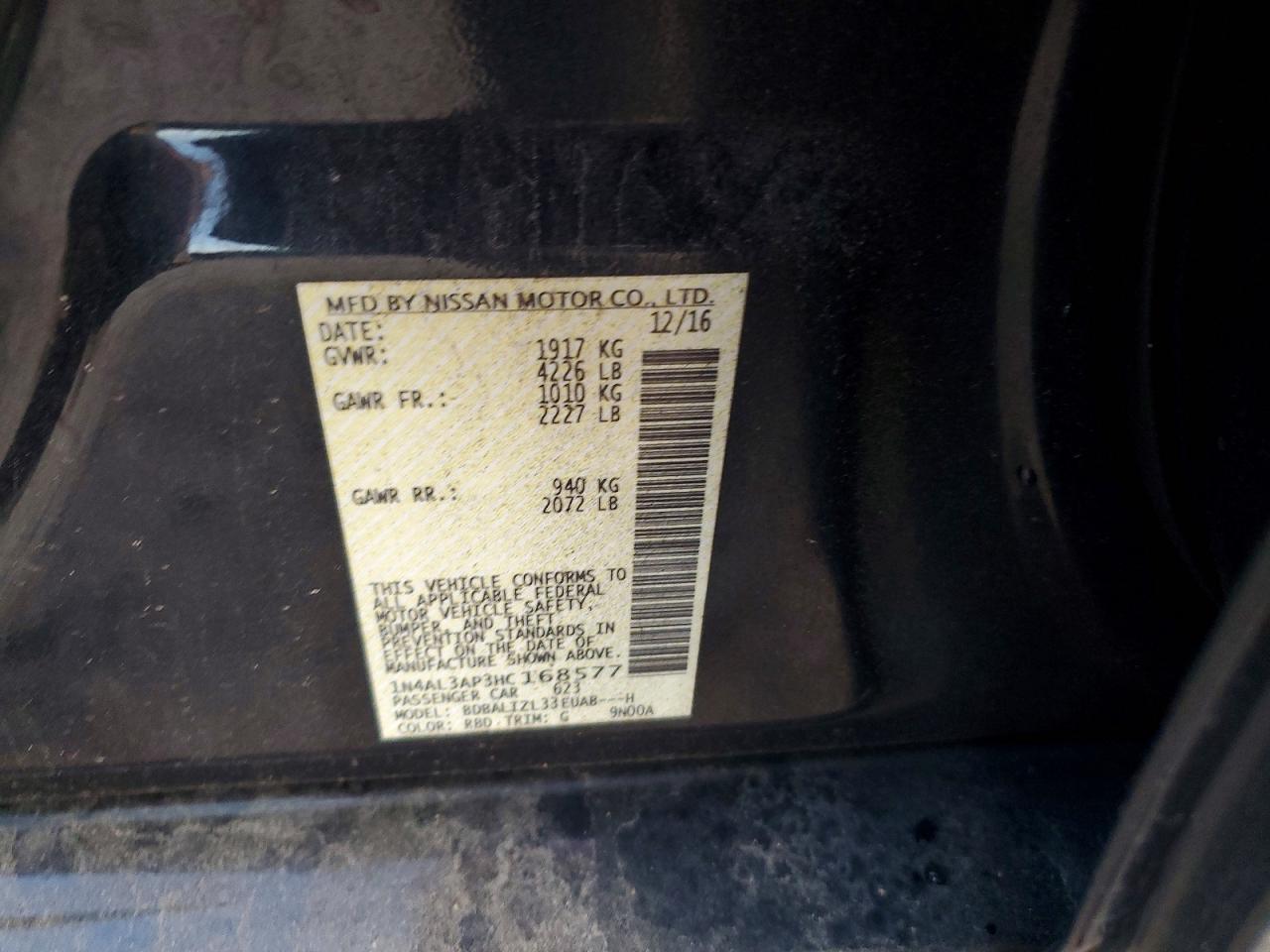 2017 NISSAN ALTIMA