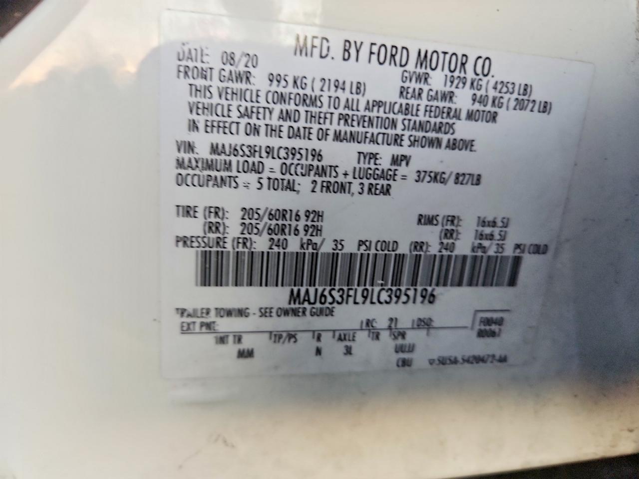 2020 FORD EcoSport