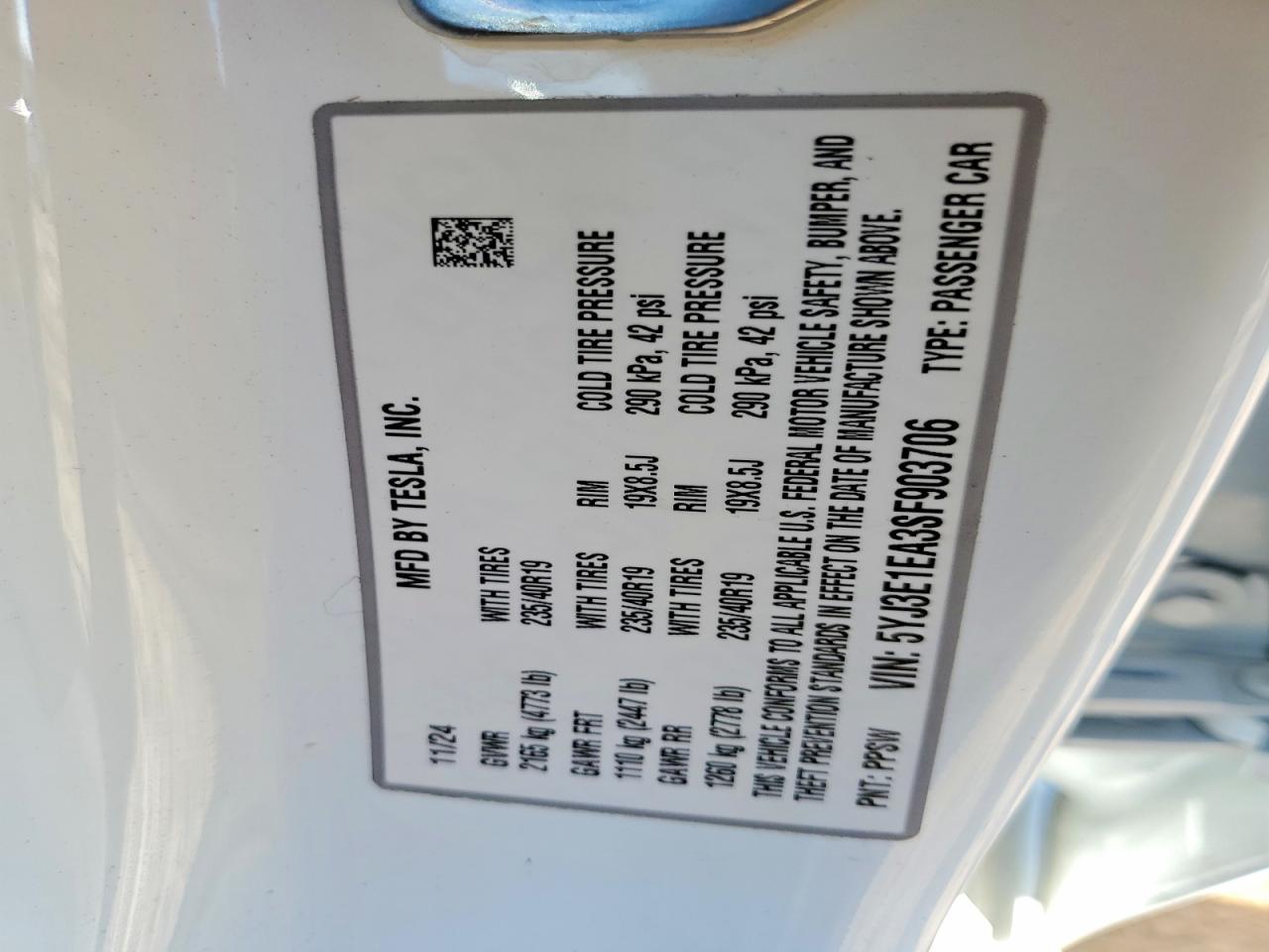 2025 TESLA MODEL 3
