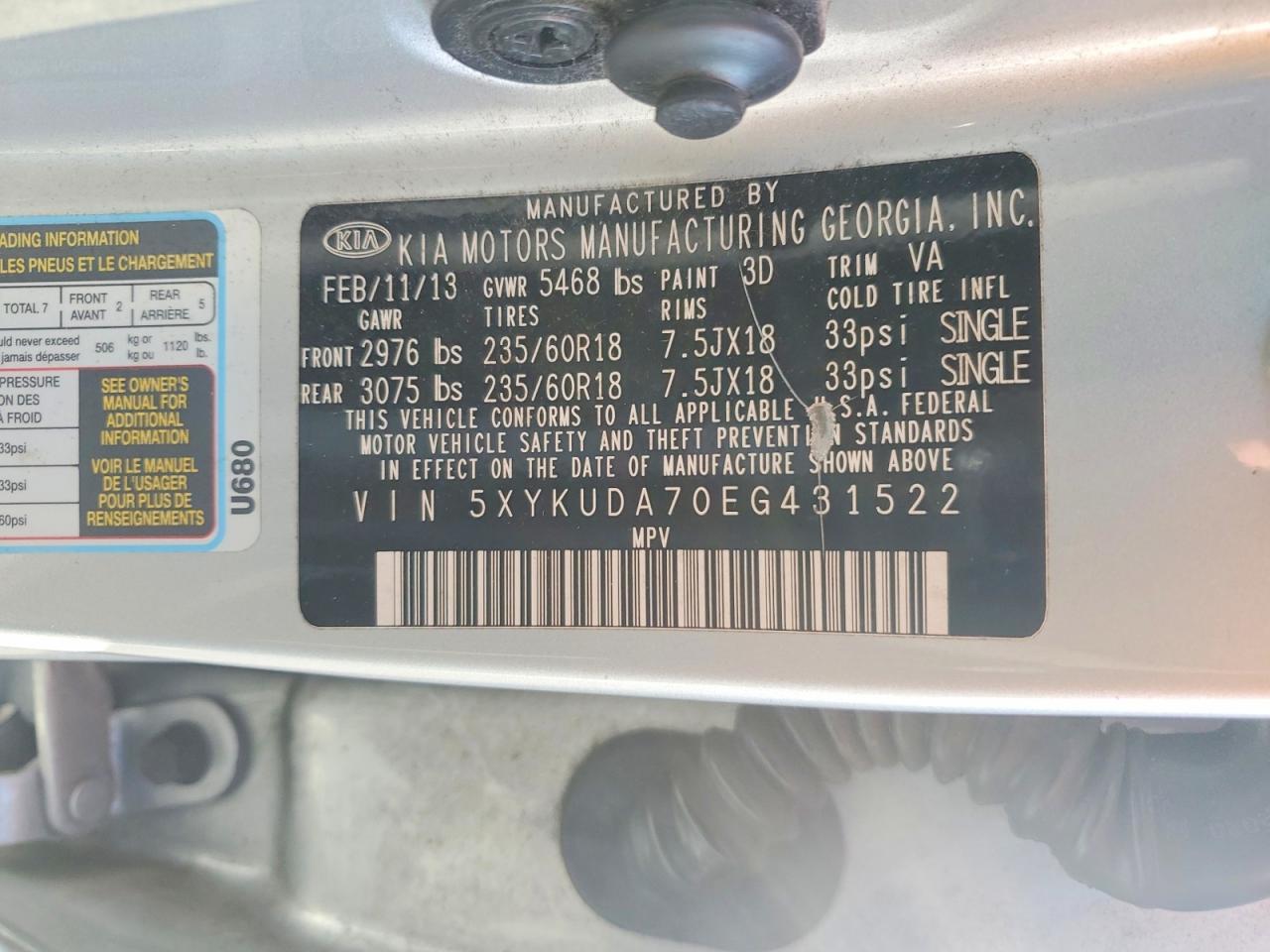 2014 KIA SORENTO